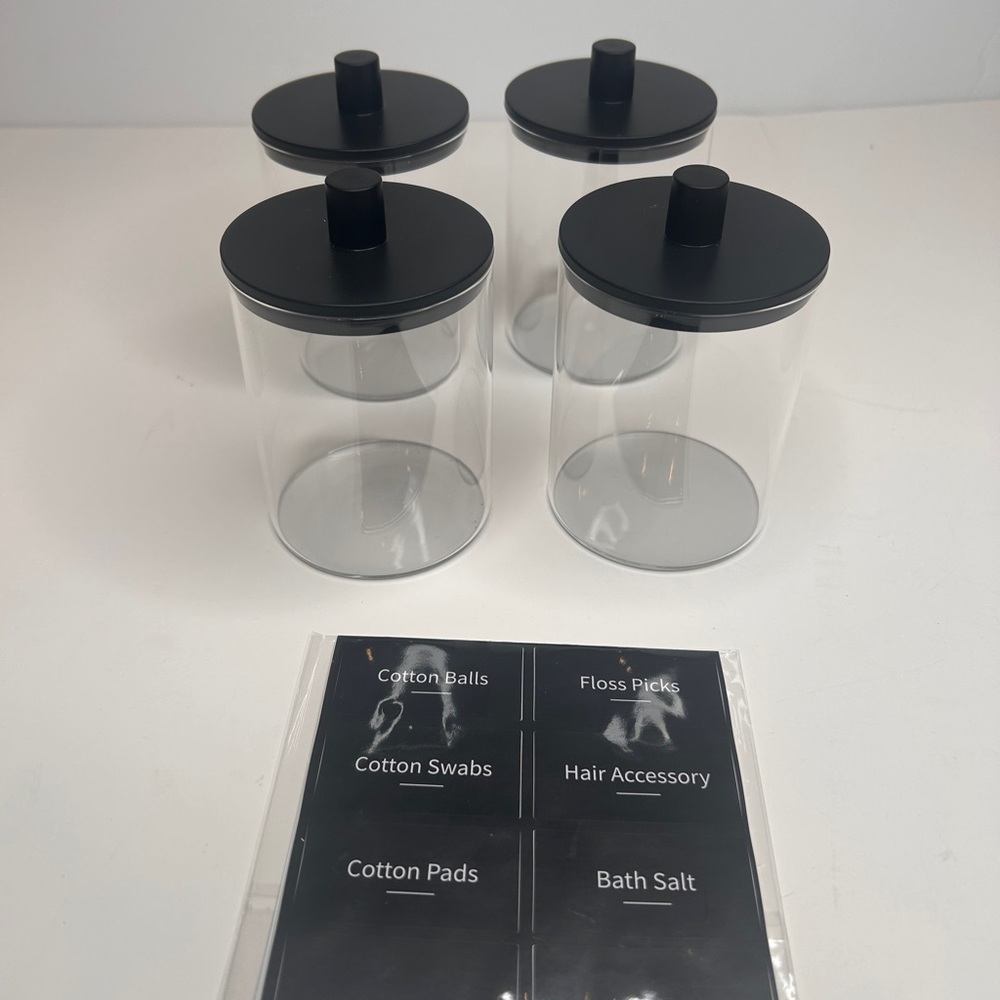 TIPGO Glass Qtip Holder Dispenser for Bathroom 10 oz CleaCanister Apothecary Jar - Picture 7 of 8